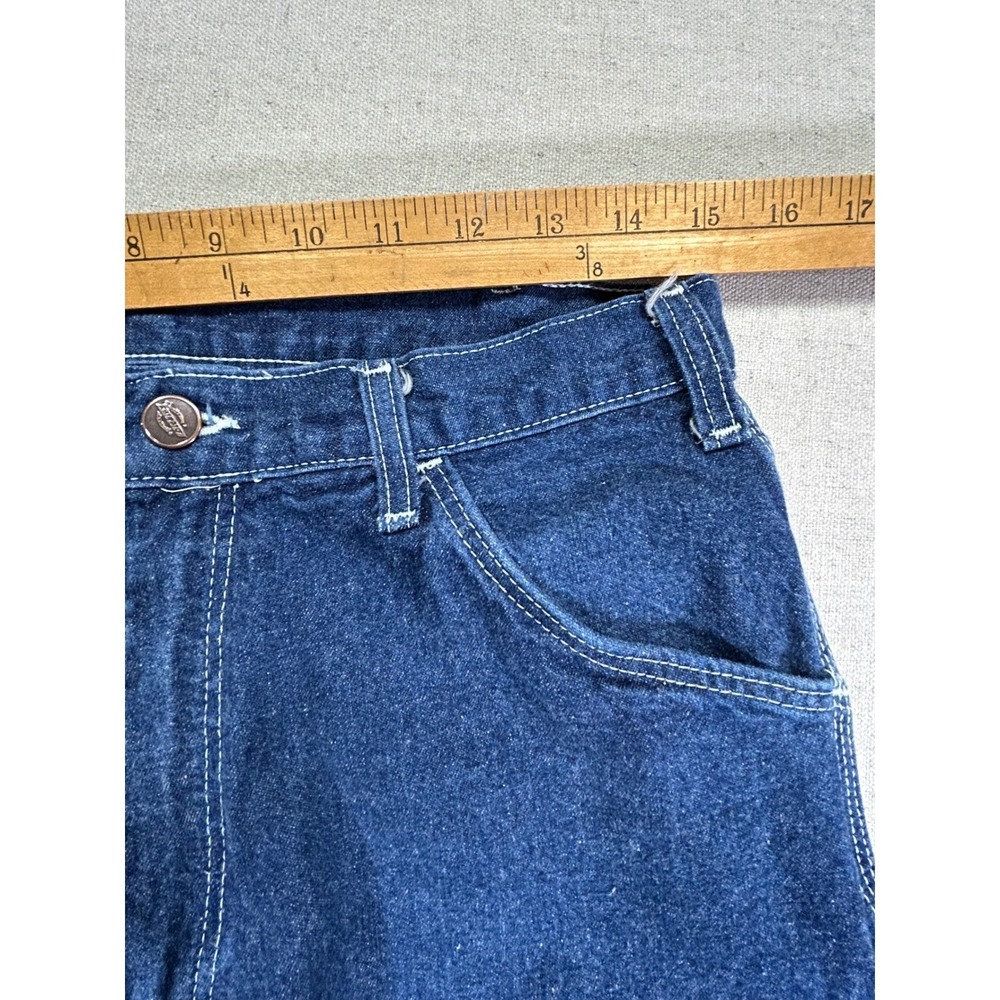 Vintage Dickies Mens Carpenter Jeans 30 Dark Wash Blue Denim Utility Work Pant - Picture 5 of 10